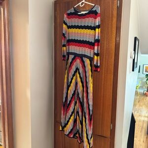 Boden Helen Sparkle Dress in Multi Metallic Stripe- New w Tags!